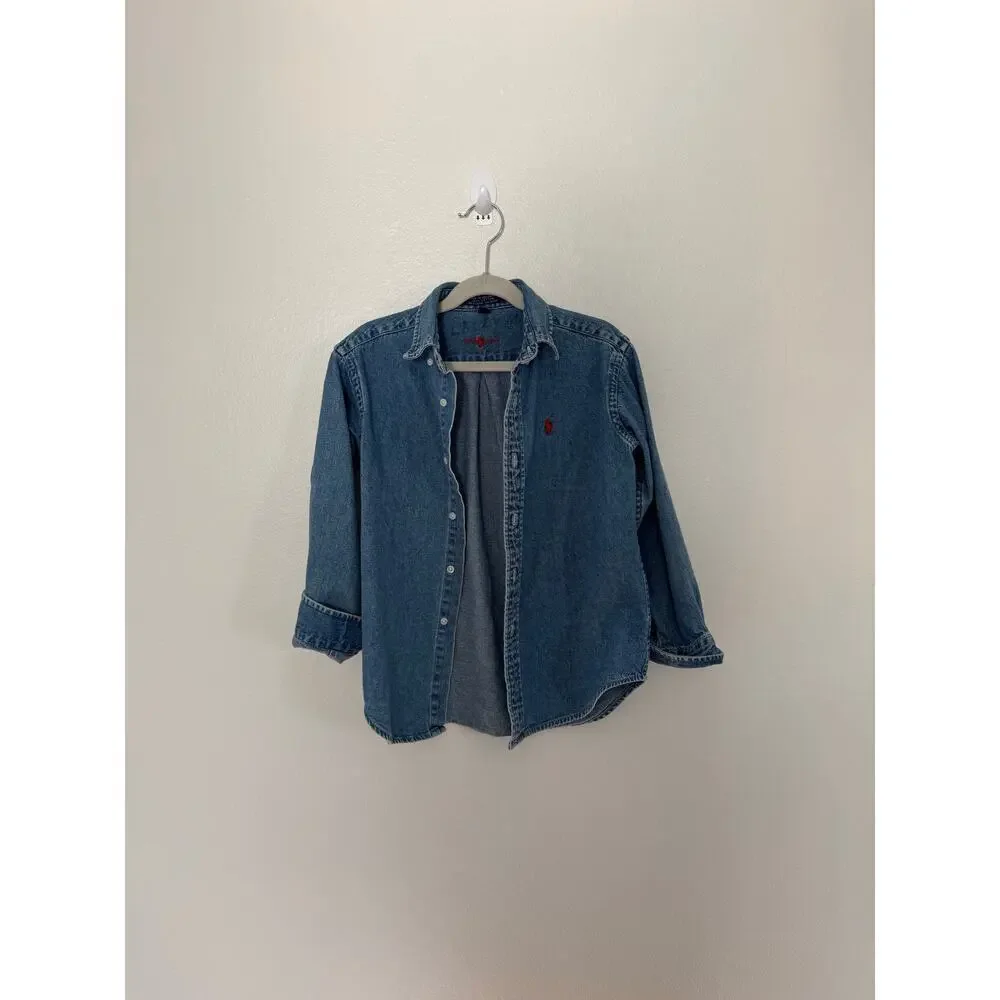 Ralph Lauren Vintage Kids Chambray Button Up Size 6